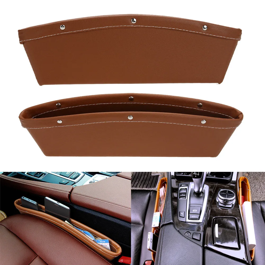 1 PCS Creative Car Storage Box Leather Auto Car Seat Gap Pocket Catcher Organizer Leak-Proof Storage Box Car Trunk Bag Container