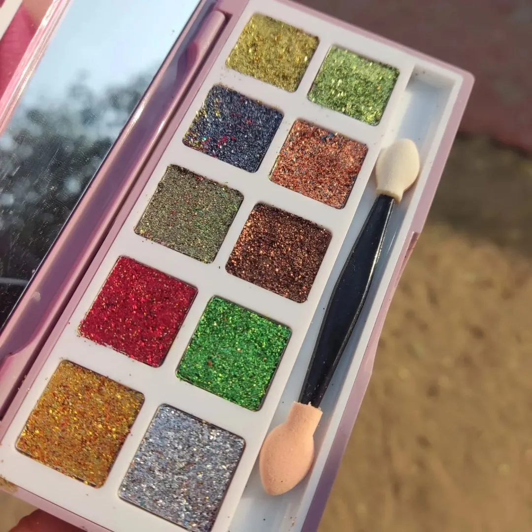 10 Color Nude Glitter Eyeshadow Palette