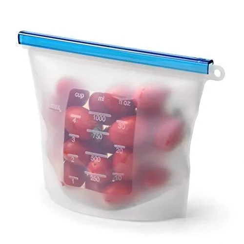 1080 Reusable Silicone Airtight Leakproof Food Storage Bag - 1 ltr