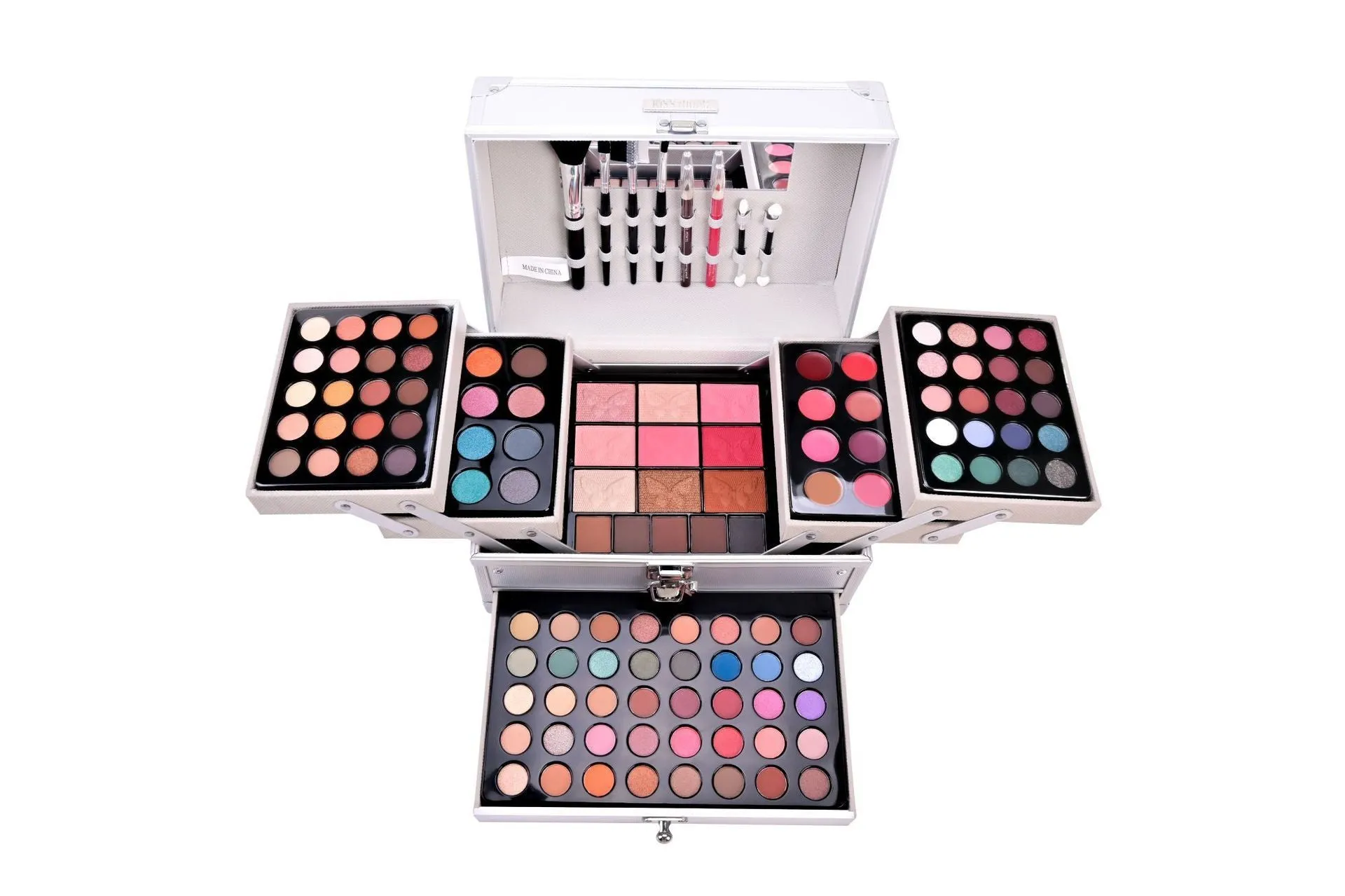 132-Color All-in-One Professional Makeup Kit - Complete Cosmetic Set with Eyeshadow, Blush, Lip Gloss, Highlighter, Brushes, & Contour