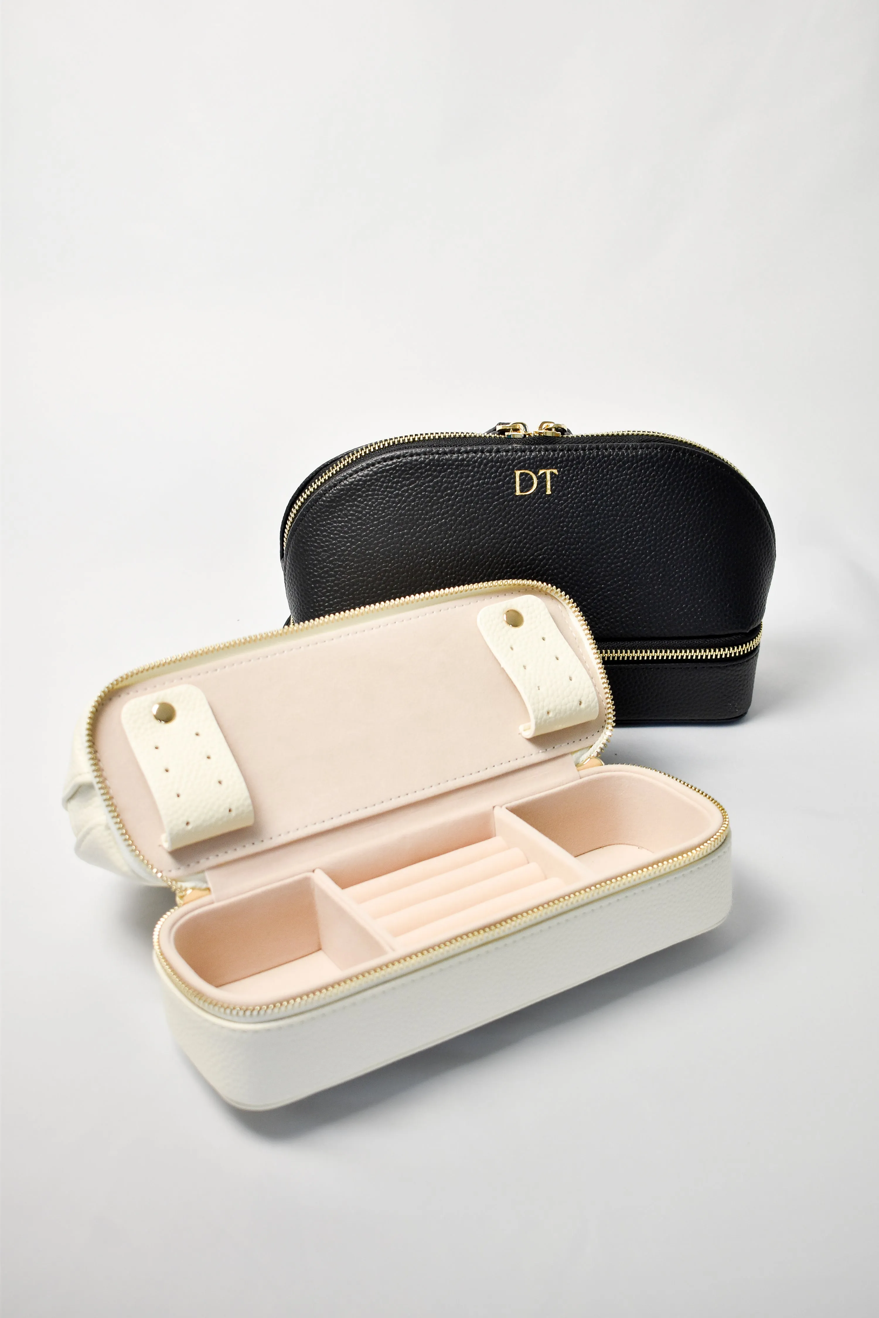 2 in 1 Jewellery Box and Makeup Bag - Ivory