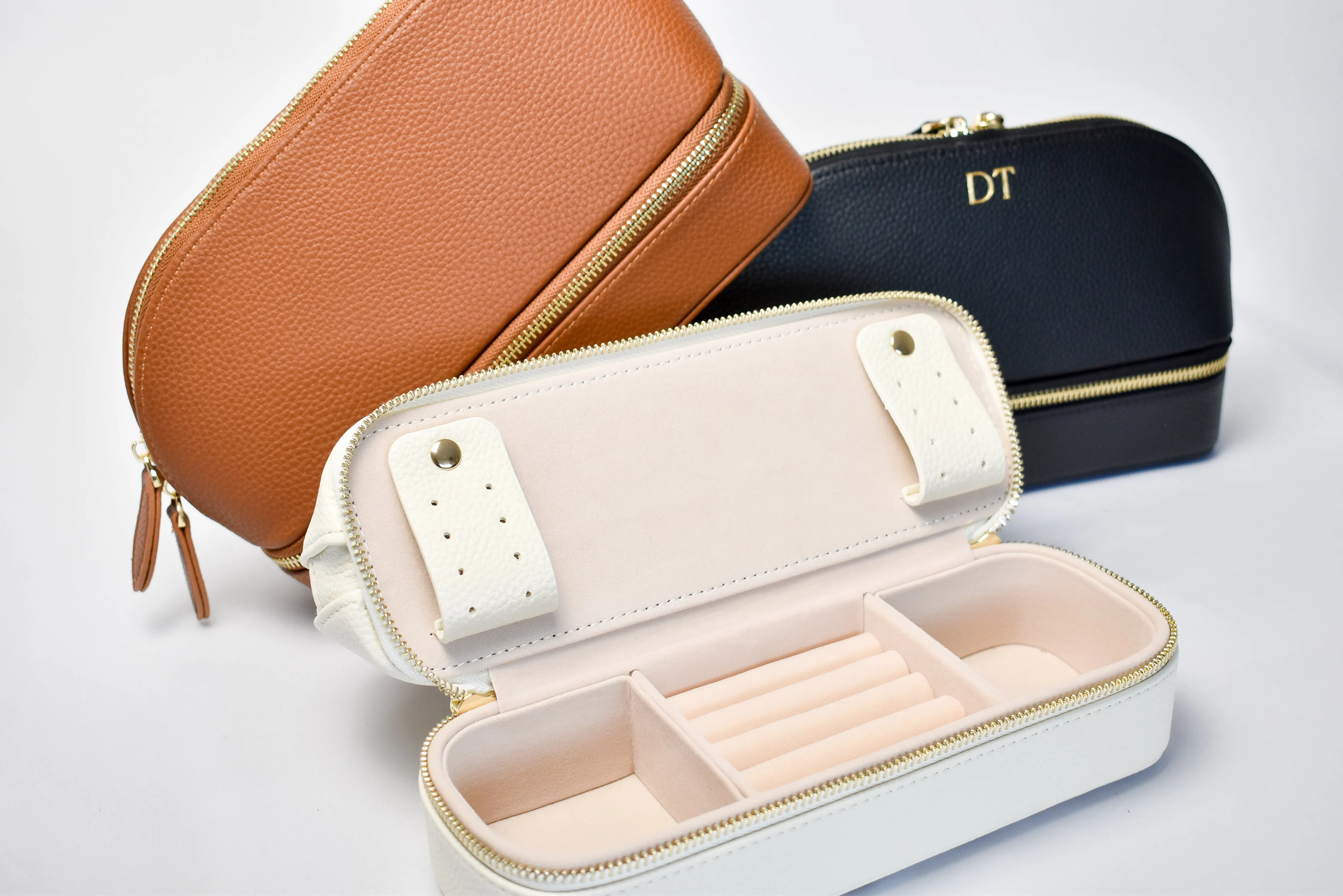 2 in 1 Jewellery Box and Makeup Bag - Ivory