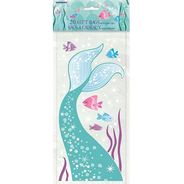 20pk Mermaid Party Gift Cello Bag