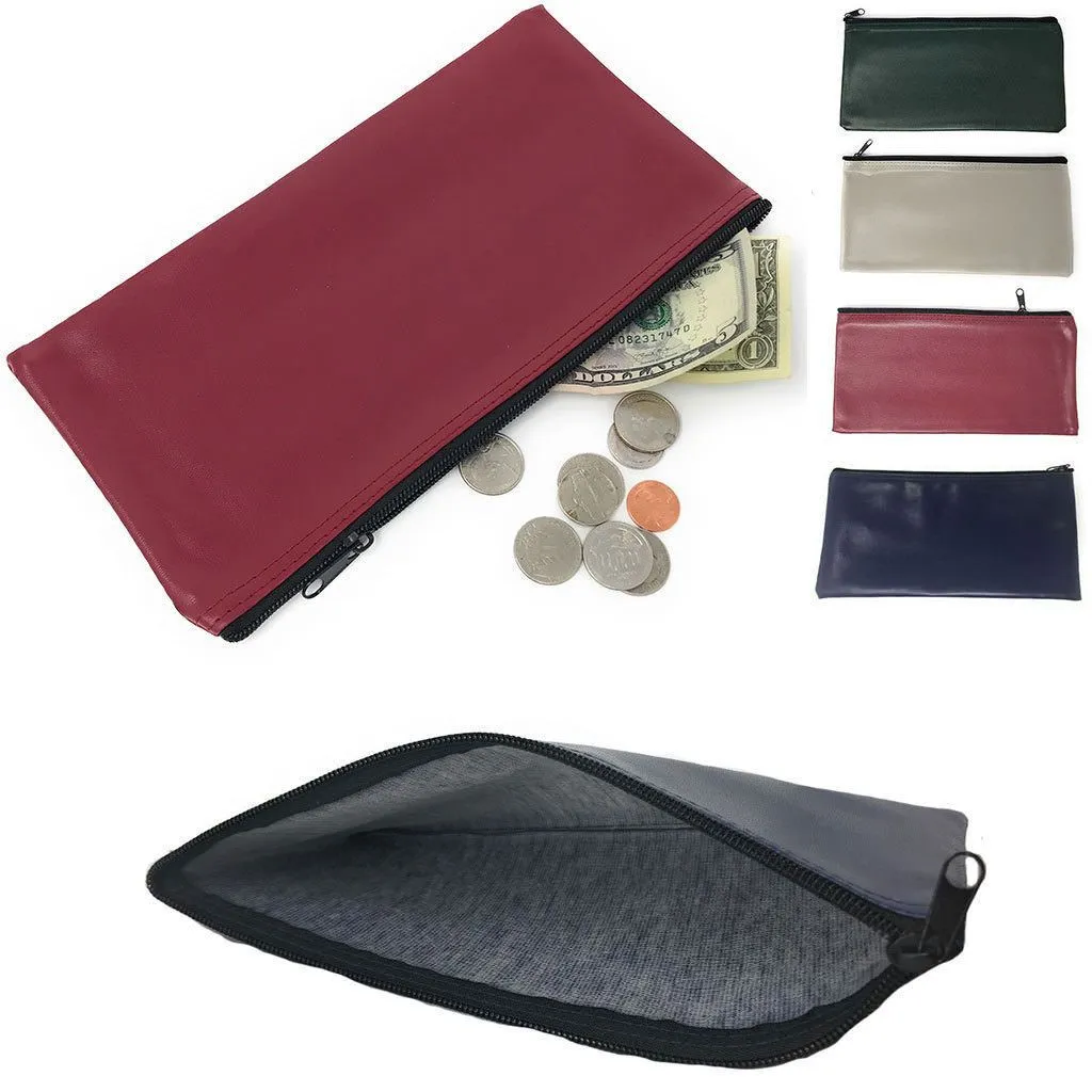 25 Lot Zippered Bank Deposit Bag Carry Pouch Safe Money Organizer Wholesale