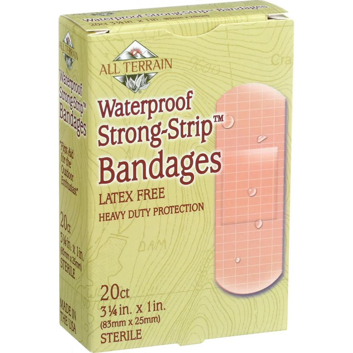 ALL TERRAIN - Waterproof Strong-Strip Bandages 1" x 3 1/4" - 20 Bandages