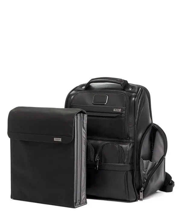 Alpha 3 Compact Laptop Brief Pack Leather - Black