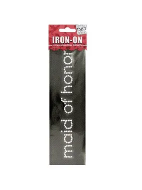 &#039;Maid of Honor&#039; Rhinestone Iron-On Transfer (Available in a pack of 24)