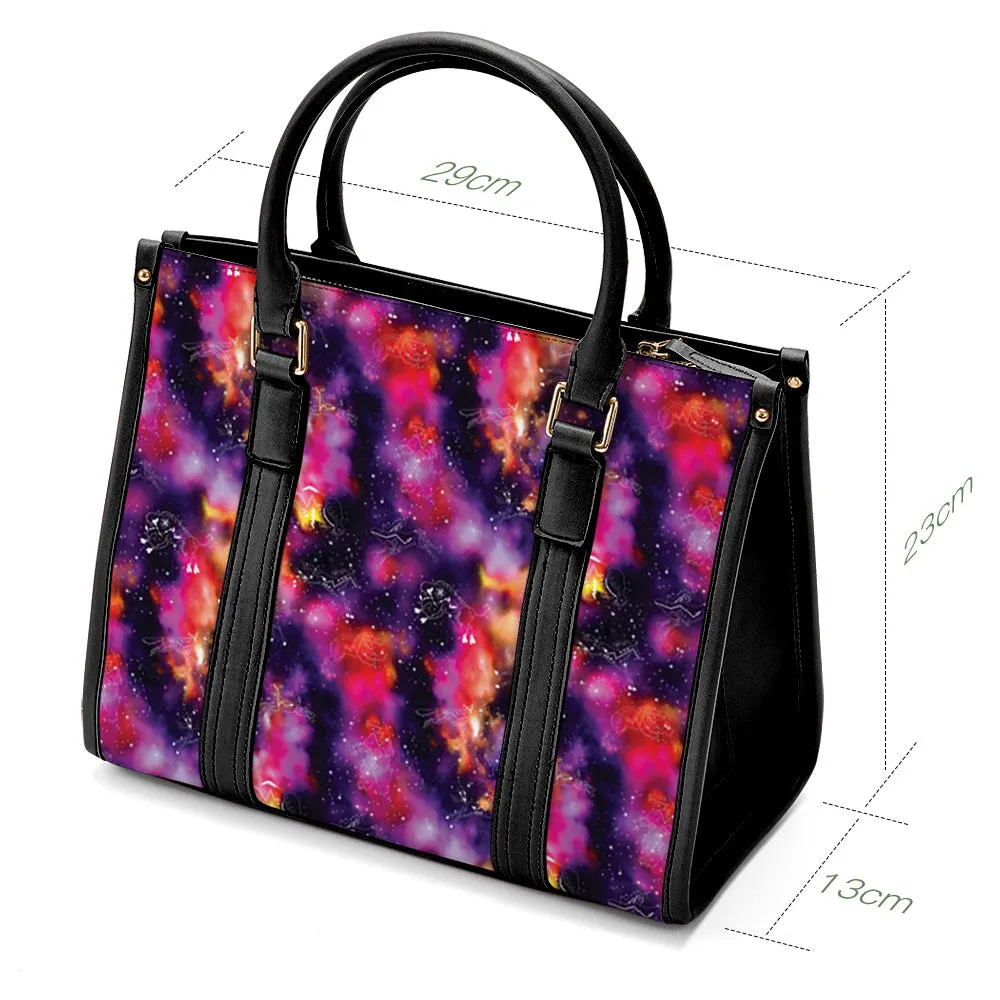 Animal Ancestors 9 Cosmic Swirl Purple and Red Convertible Hand or Shoulder Bag