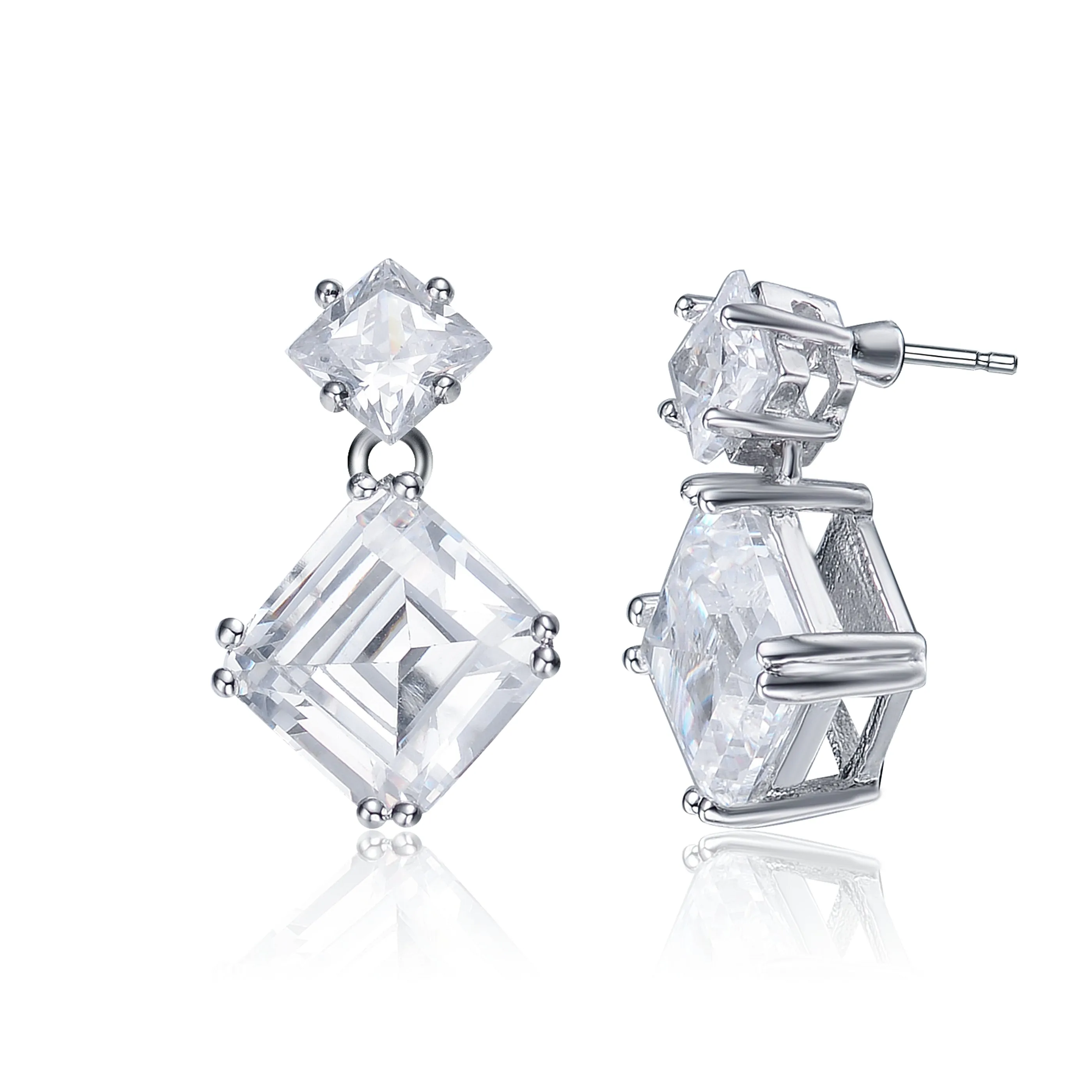 Anne Square Asscher-cut Drop Last Pair Earrings