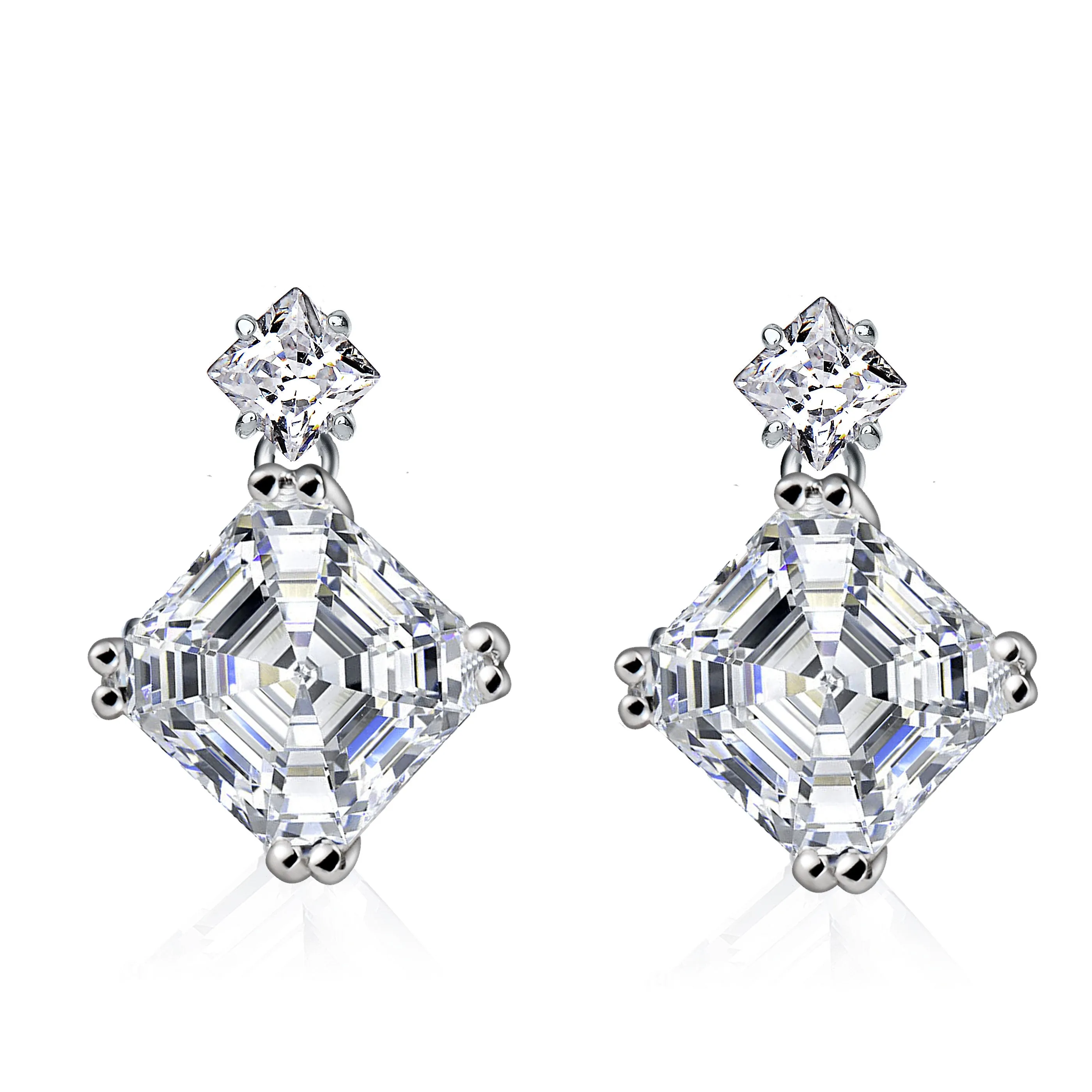 Anne Square Asscher-cut Drop Last Pair Earrings