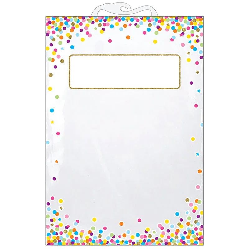 Ashley Storage Book Buddy Hanging Bags, Confetti, Set of 5, 11" x 16" (10585)