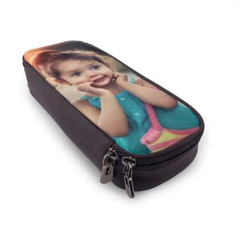 Back To School Gifts Personalized Leather Photo Pencil Case