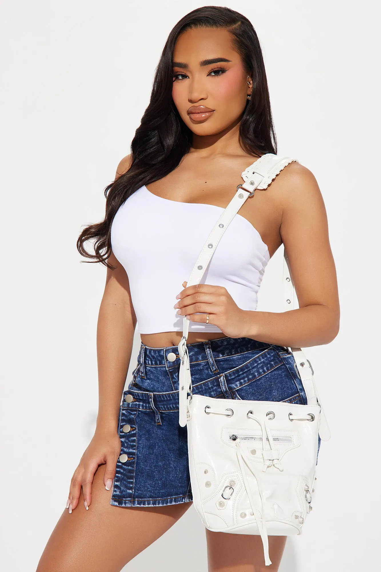 Baddie Alert Handbag - White