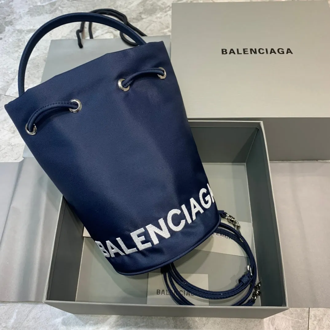 Balen Le Cagole Medium Bucket Bag In Dark Blue, For Women,  Bags 17.6in/45cm