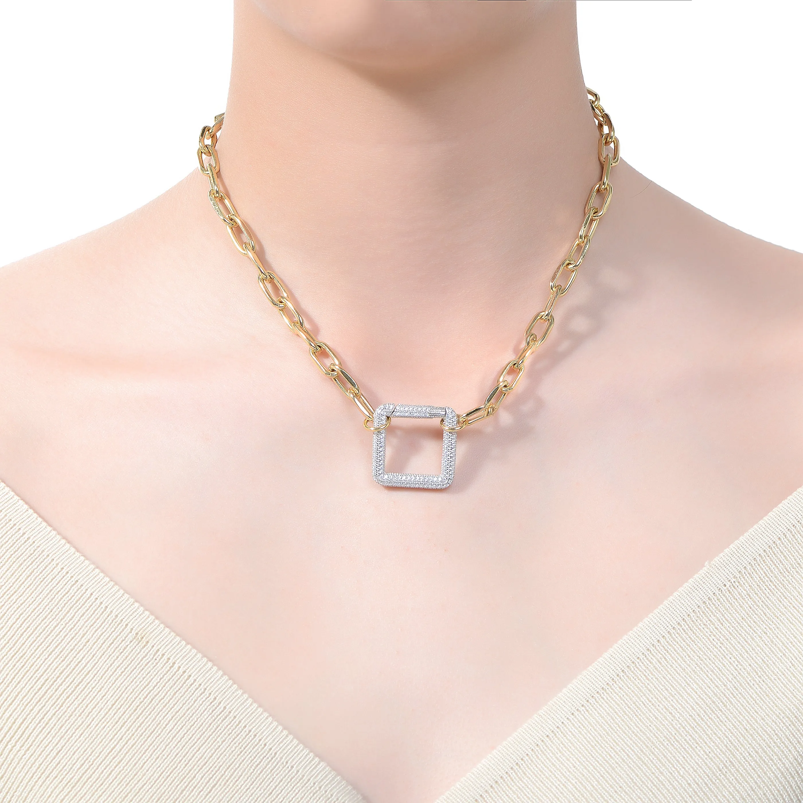 Belleville Chunky Chain Dual Pendant Necklace