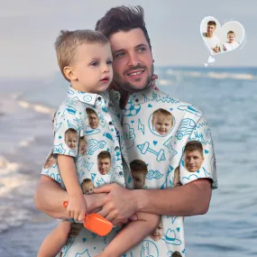 Best Dad in the World Custom Face Hawaiian Shirt Matching Father's Day Shirt Father's Day Gift