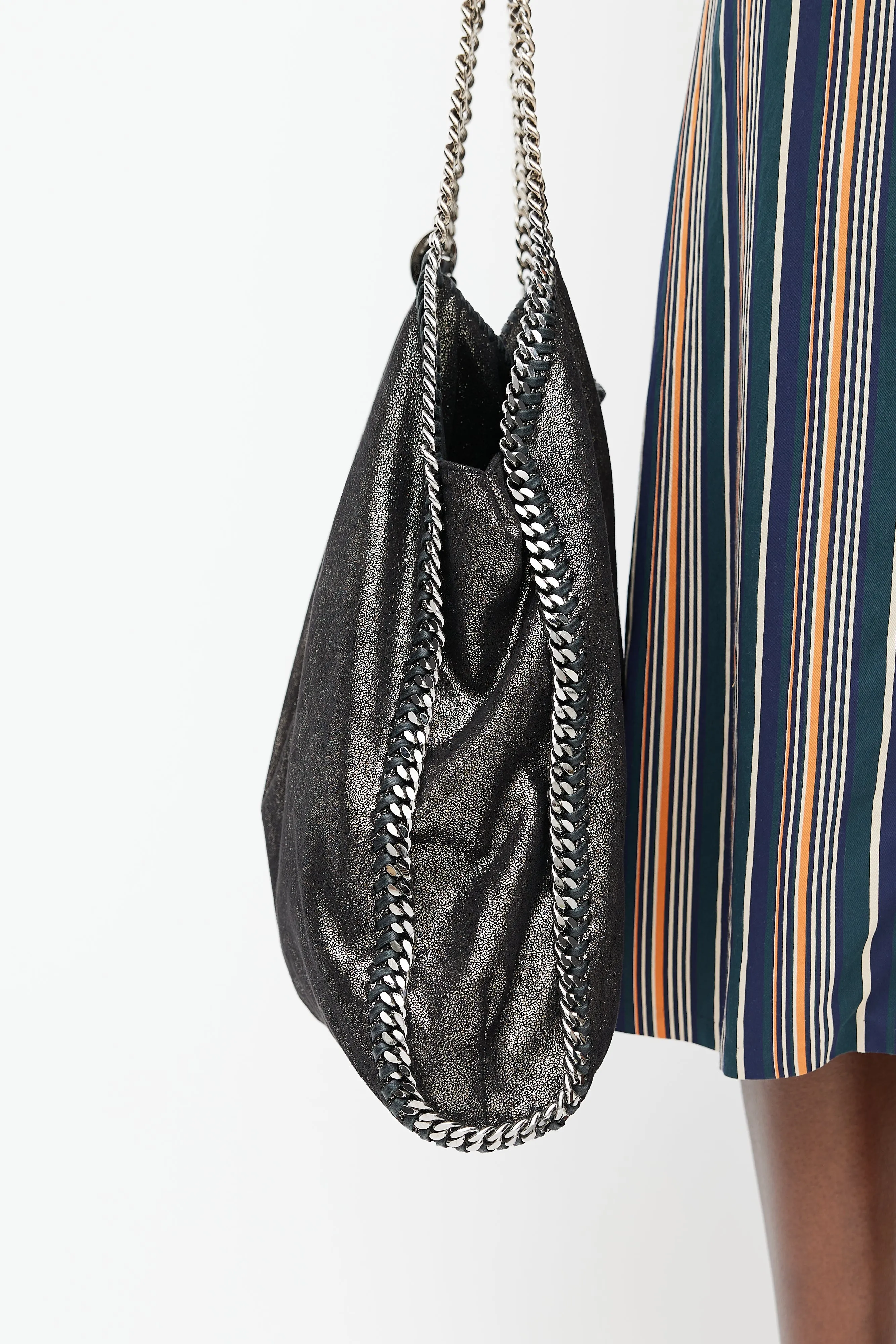 Black & Silver Falabella Metallic Bag