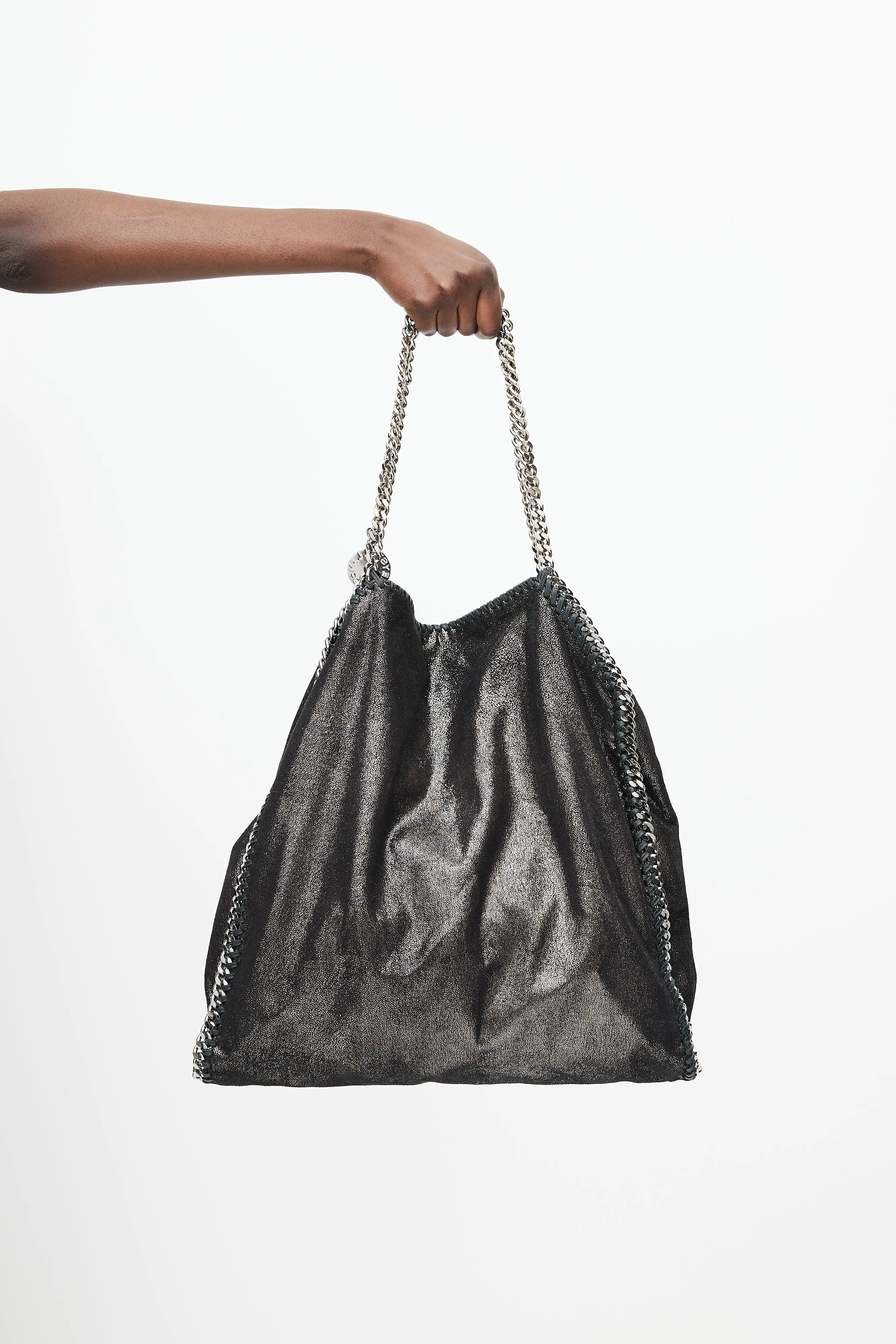 Black & Silver Falabella Metallic Bag