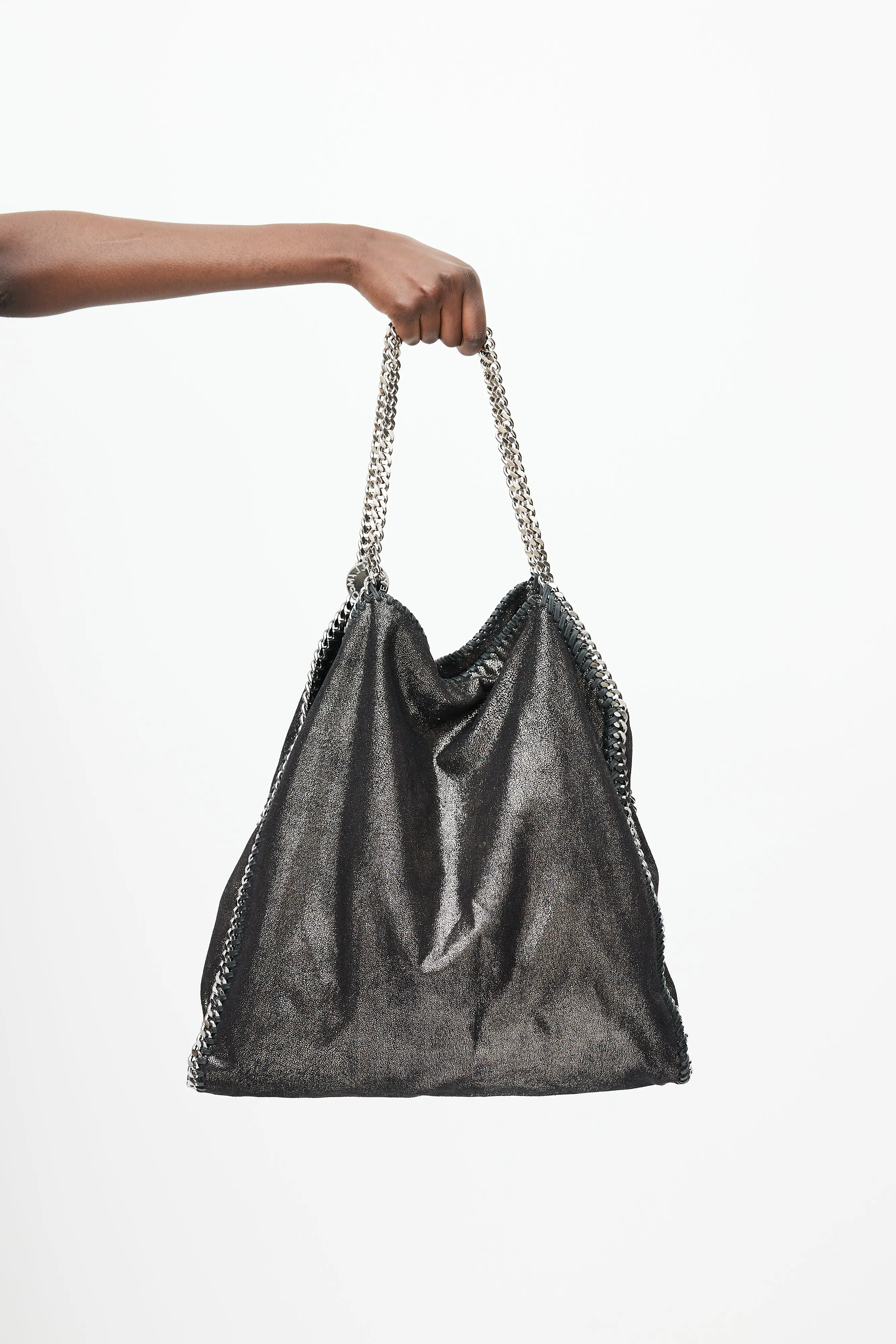 Black & Silver Falabella Metallic Bag