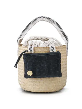 Black and cream Libur handheld bucket bag