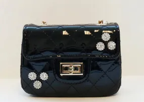 Black Diamond Embellished Crossbody