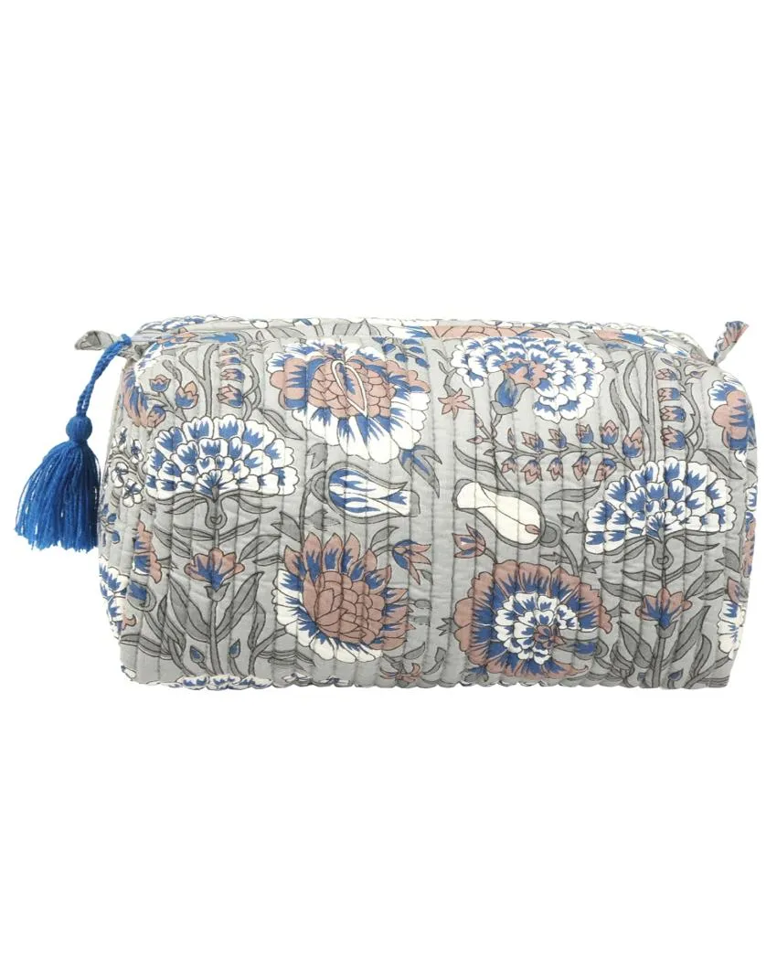 Bloom Cotton Quilted Pouch | 9 x 5 x 6 inches