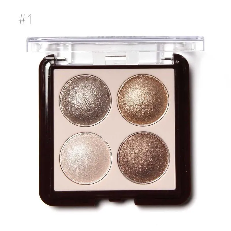 Brand COCOA Eyeshadow Palette in Shimmer Metallic 4 Colors Baked Eyeshadow