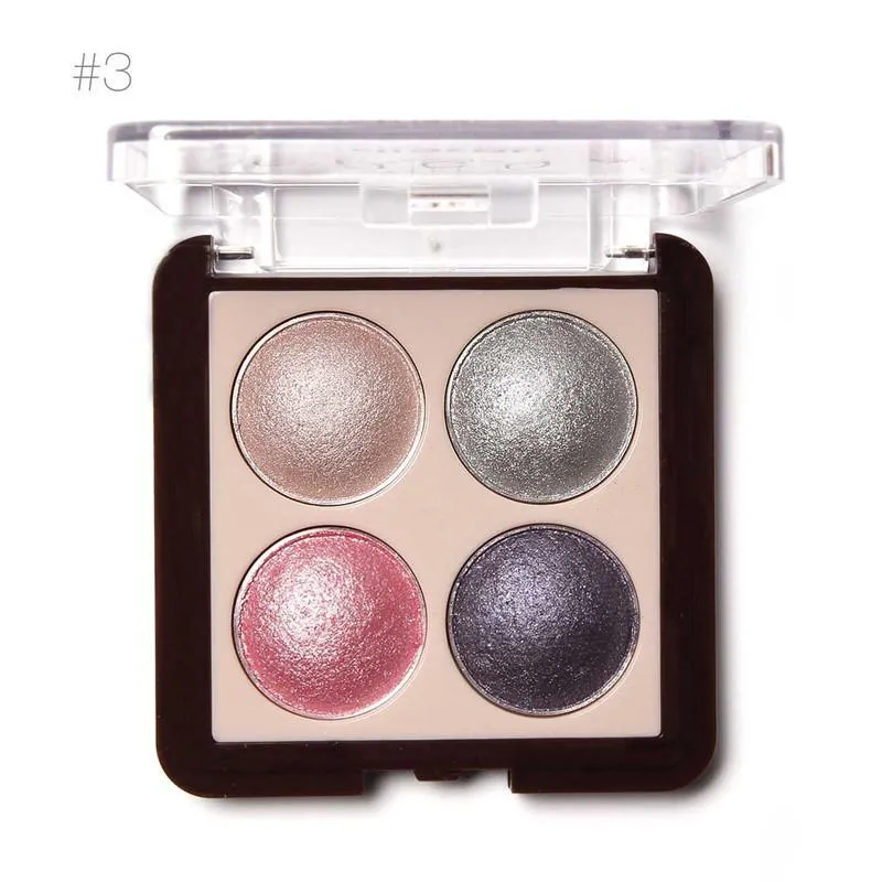 Brand COCOA Eyeshadow Palette in Shimmer Metallic 4 Colors Baked Eyeshadow