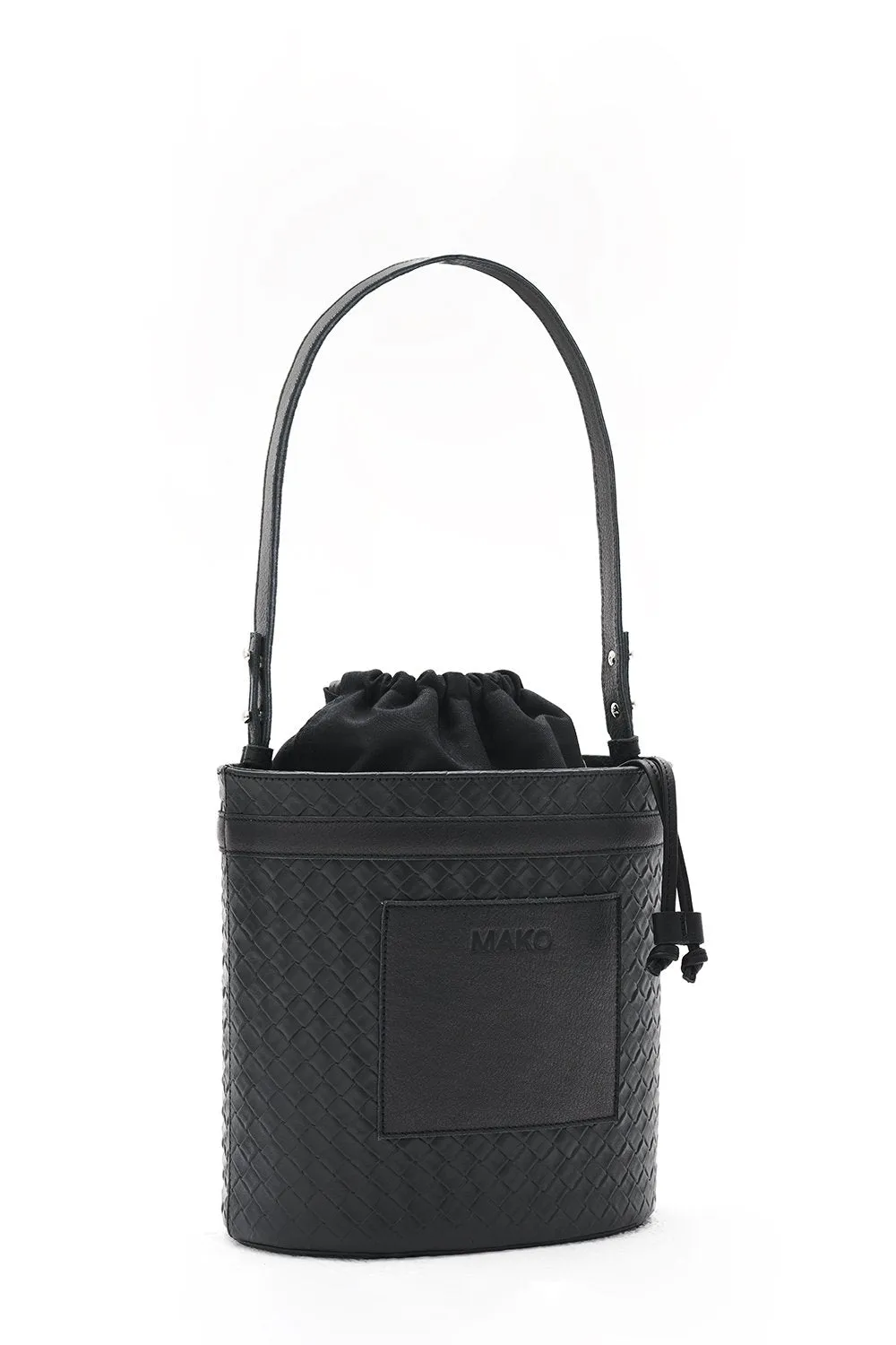 Bucket Bag Black Flounce Handle