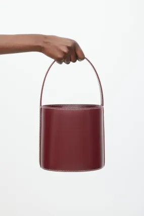 Burgundy Leather Bissett Bucket Bag