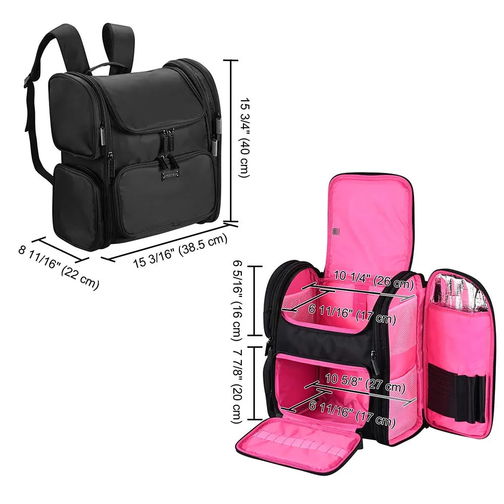 Byootique Pro Artist Makeup Barber Hairstylist Backpack Pink