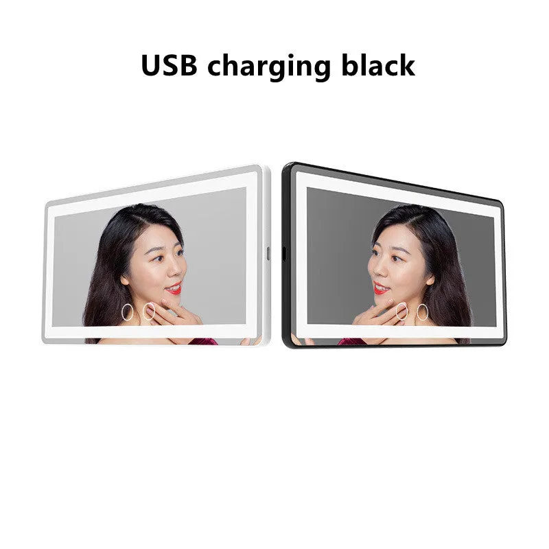 Car LED Makeup Mirror - Rechargeable with Three-Color Lighting