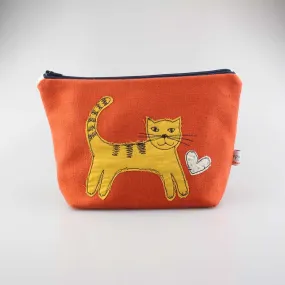 Cat Embroidered Large Makeup Bag