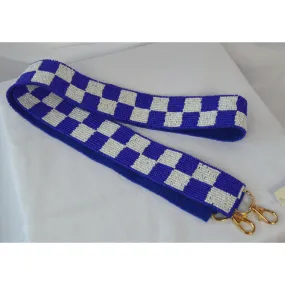 Checkered Seed Bead Bag Strap