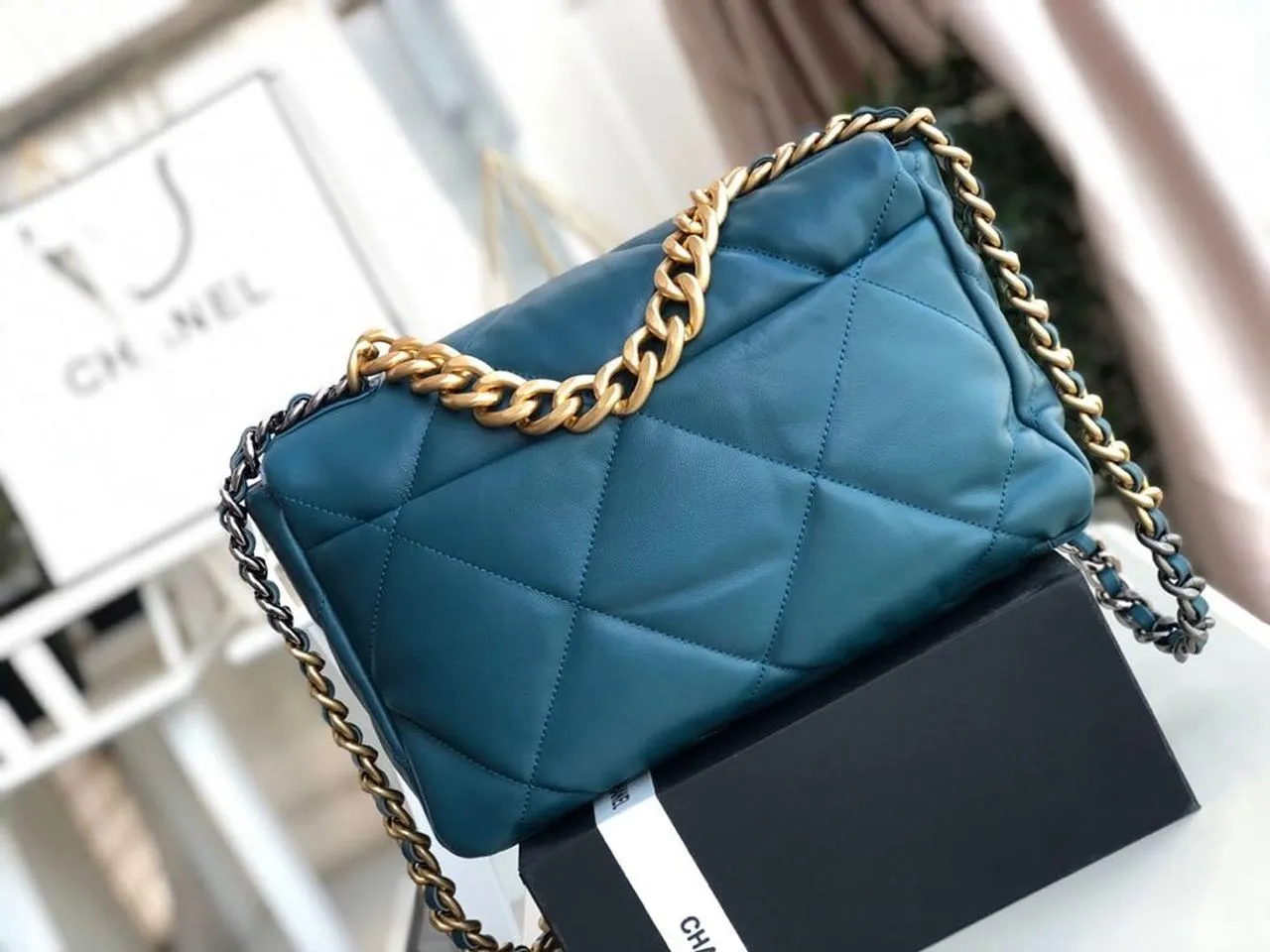 CHL 19 Large Handbag Teal For Women, Women&#8217;s Bags, Shoulder And Crossbody Bags 11.8in/30cm AS1161