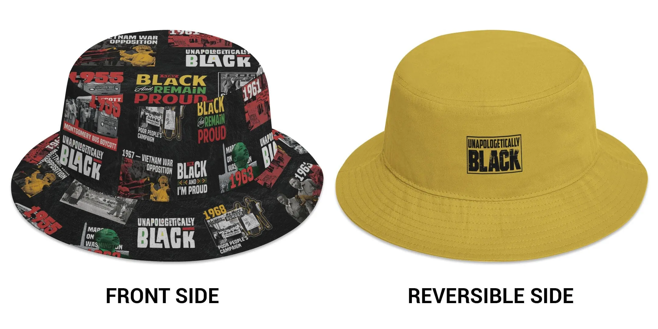 Civil Rights Movement Poster Art Reversible Bucket Hat