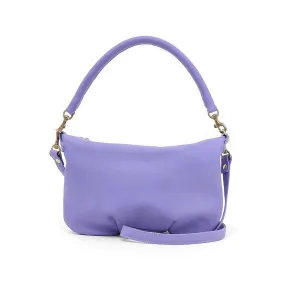 Clare V. - Petit Moyen Messenger in Violet Italian Nappa