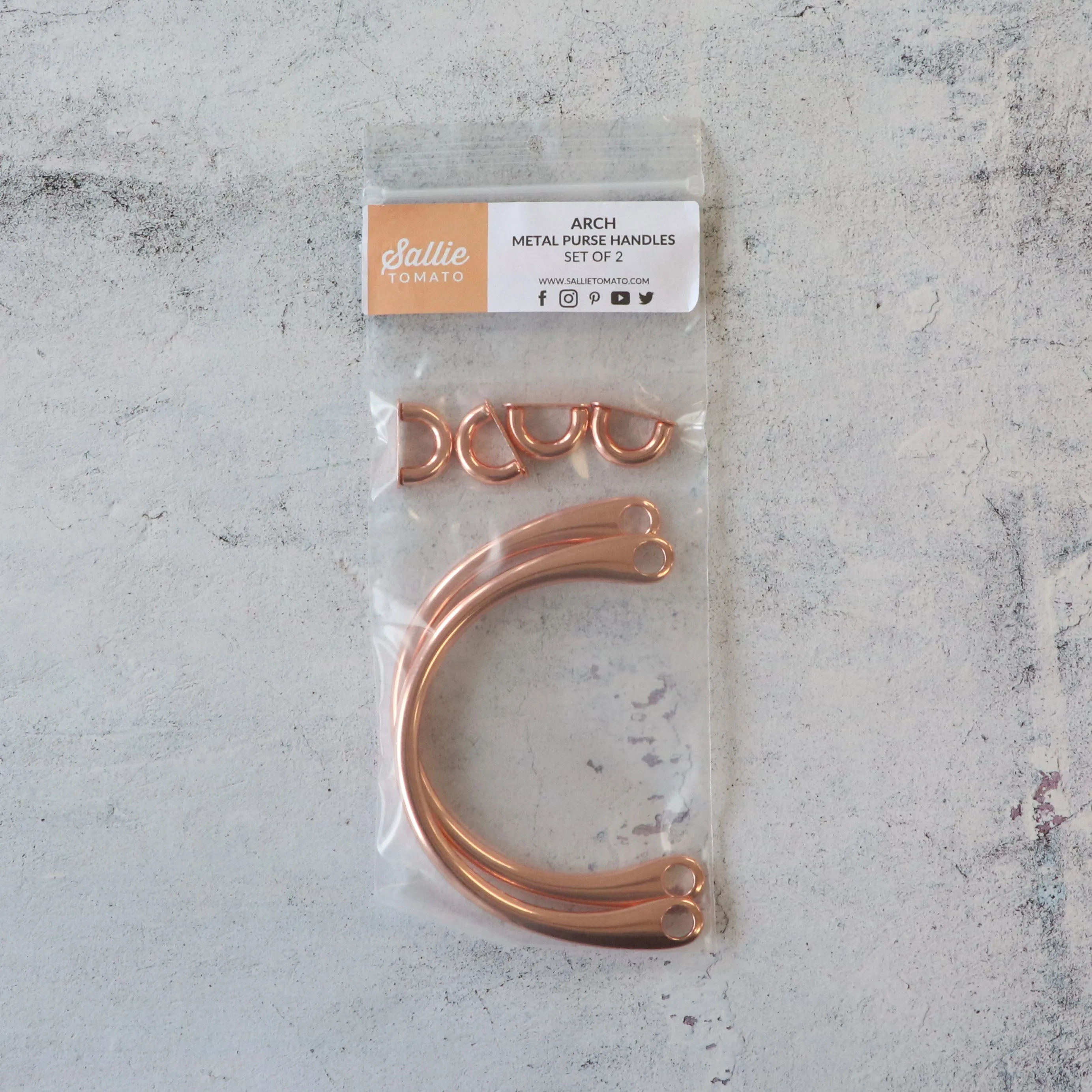 CLEARANCE: Two Rose Gold Arch Purse Handles