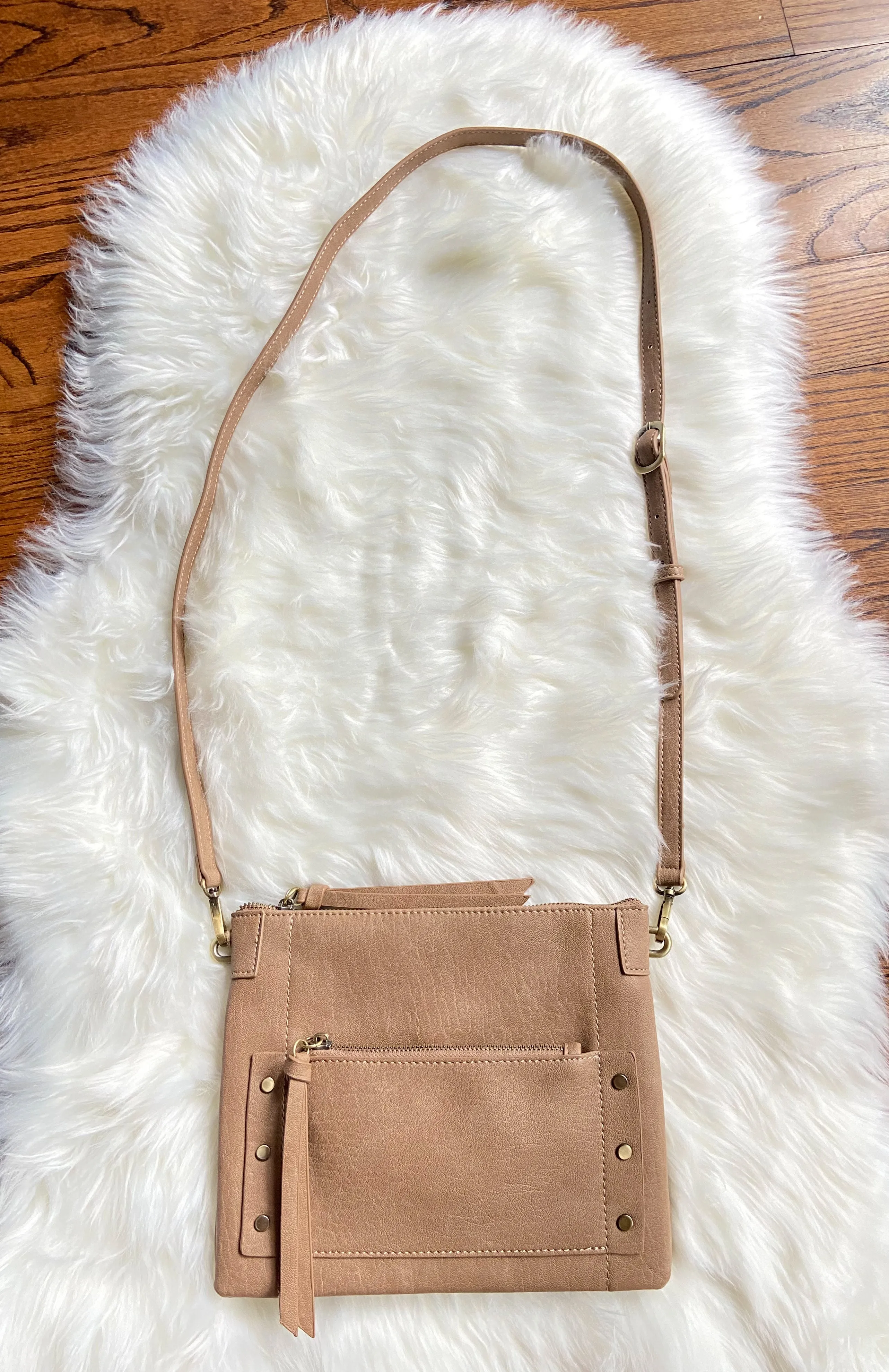 Coronado Faux Leather Crossbody - Tan