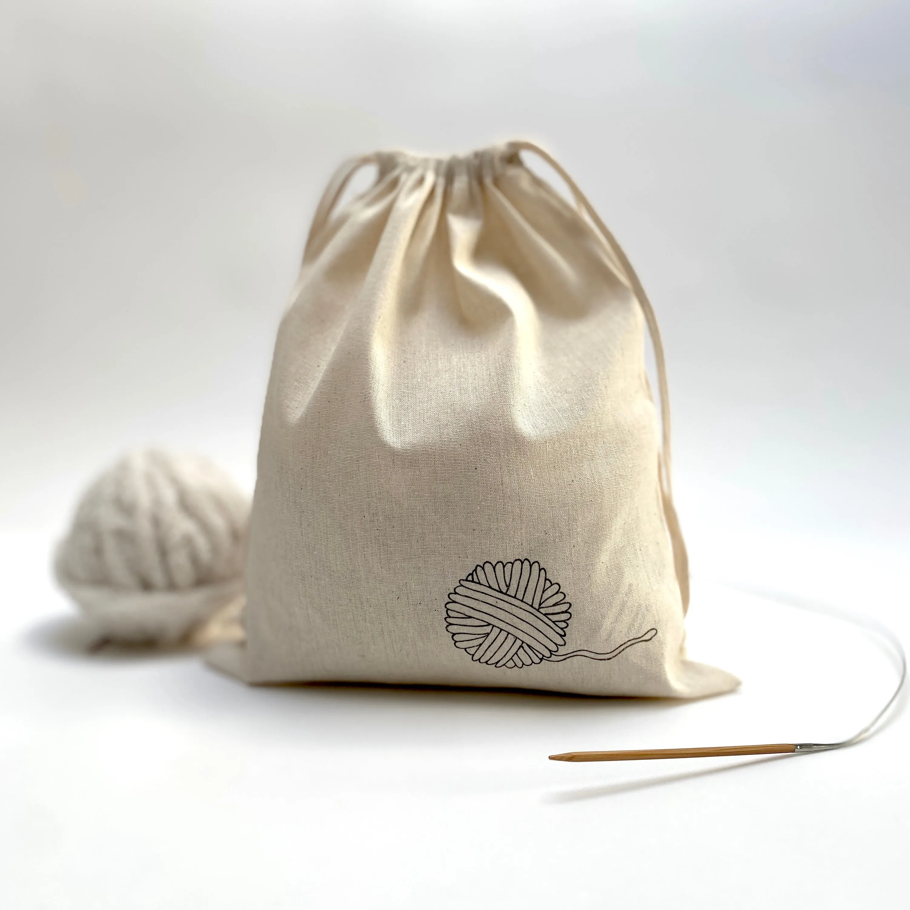 cotton bag for knitting