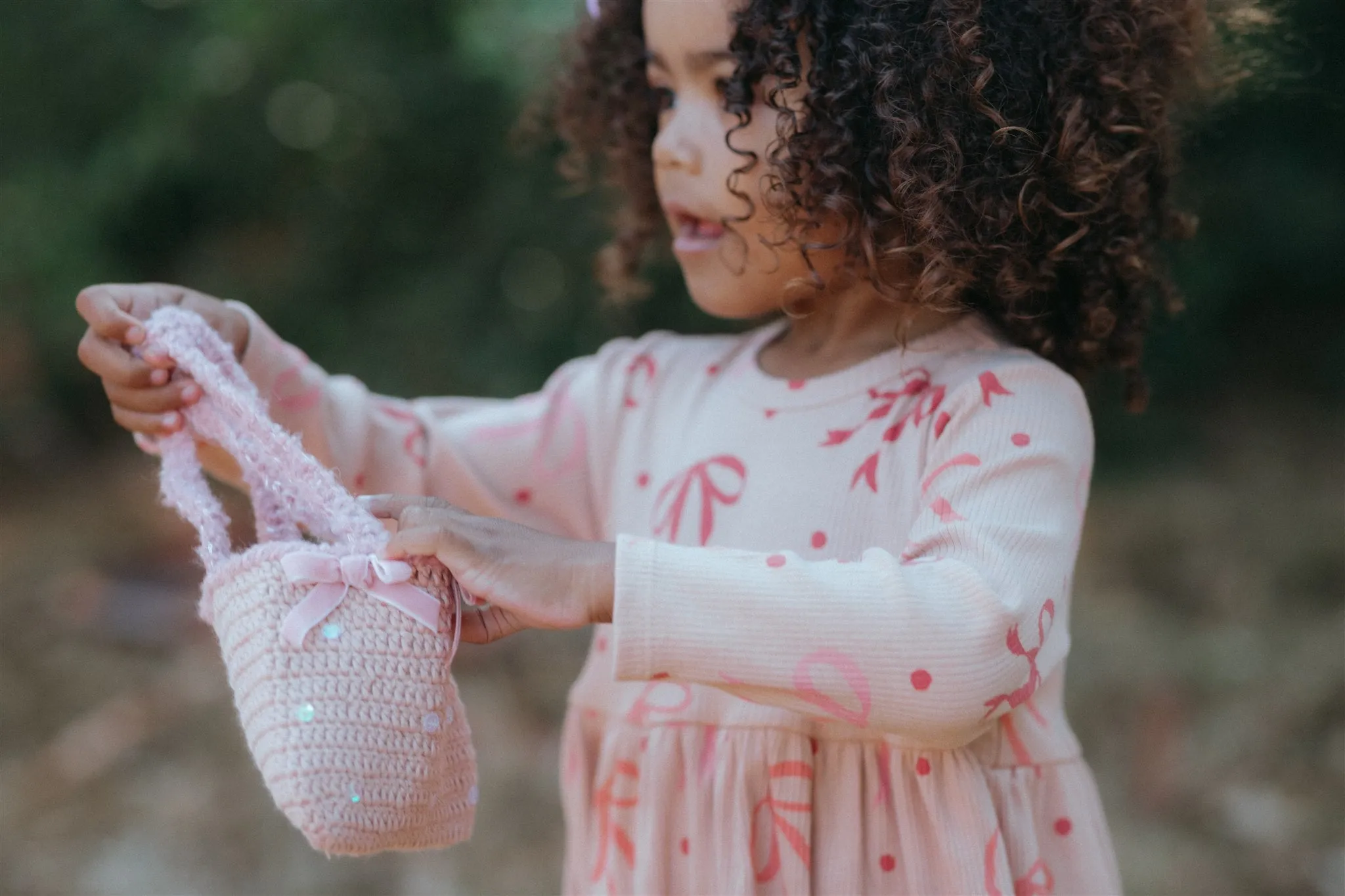 Crochet Purse - Pink Bows