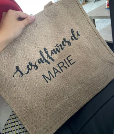 Custom Burlap Tote Gift Bags -Personalized Bridesmaid Beach Bag -  Beach Bags - Beach Tote Bag with Name - Wedding Favor Bridesmaid Gift