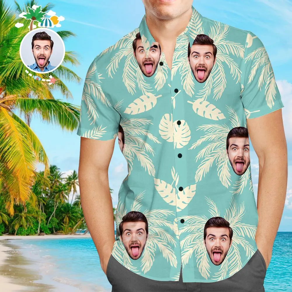 Custom Dog Face Hawaiian Shirt Custom Tropical Shirts Plain Shirts with Pet Face