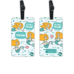 Custom Made Bag Tags with Name Set of 2 - Ocean