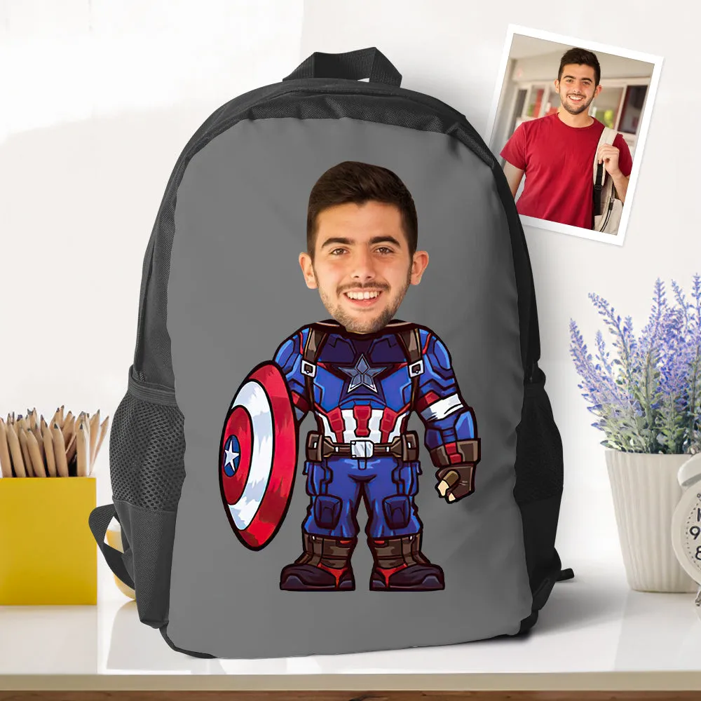 Customizable Unique Captain Amarican Minime Backpacks Back To School Gifts For Kids Boys Gifts