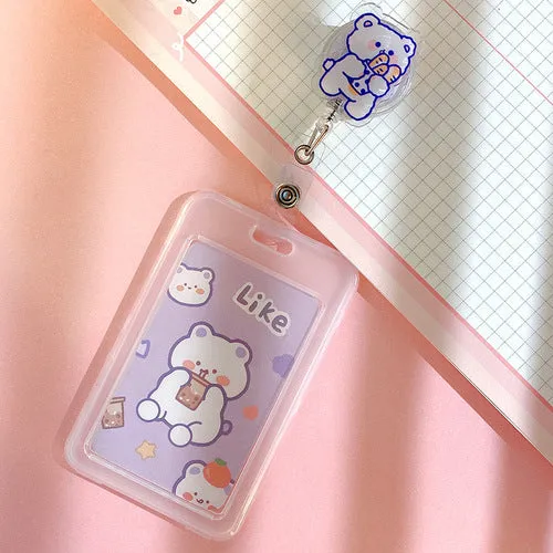 Cute Transparent Plastic Card Holder