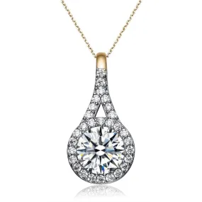 Cz .925 Sterling Silver Gold Plated Pendant