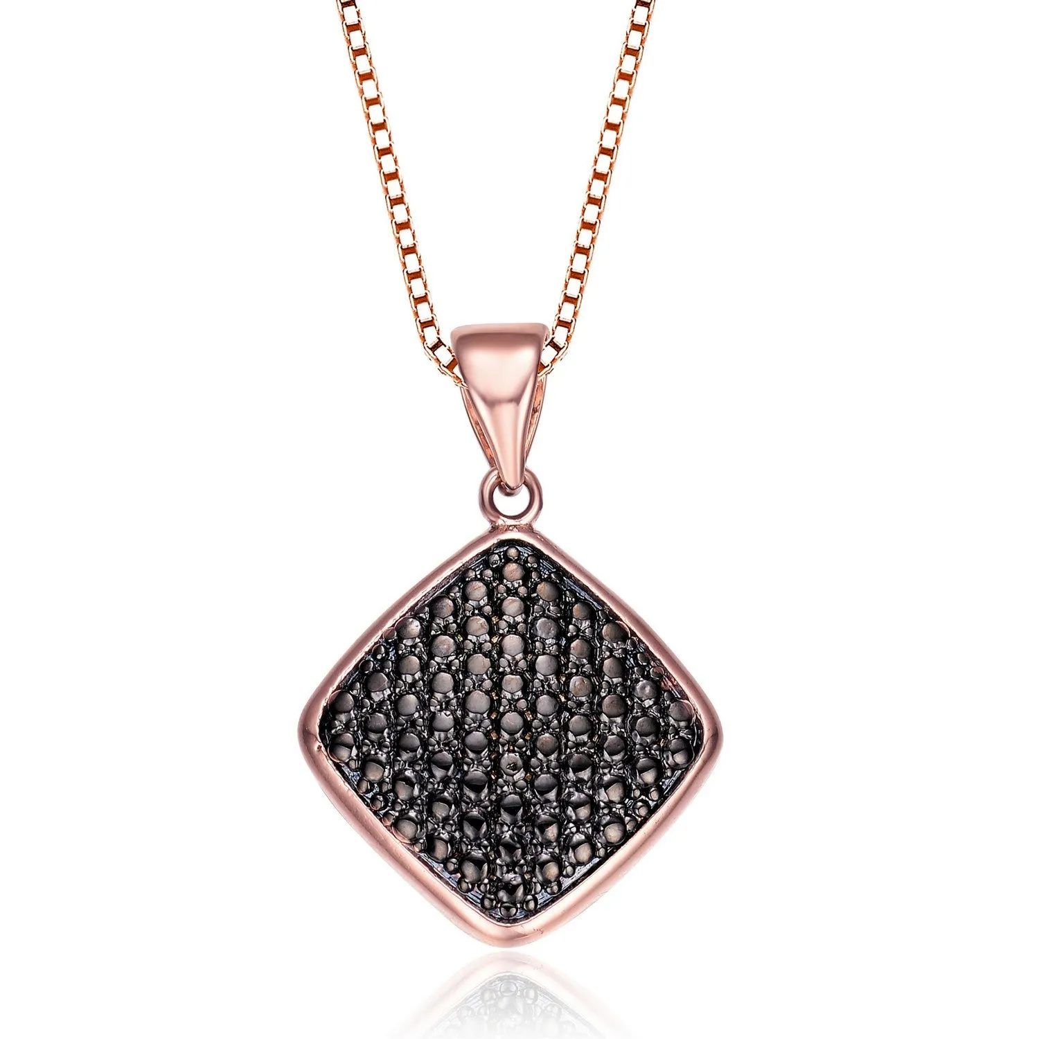 Cz Black Square Pendent