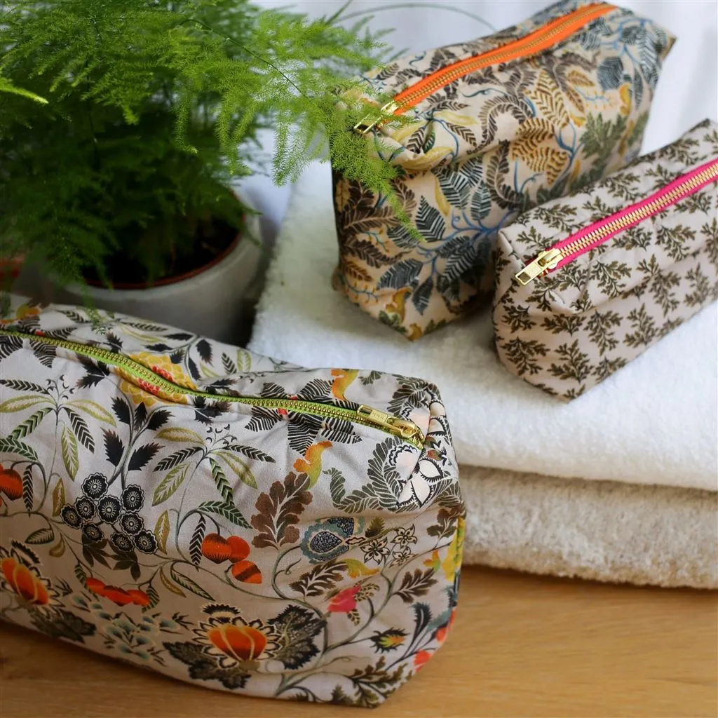 Designers Guild Brocart Decoratif Sepia Medium Toiletry Bag