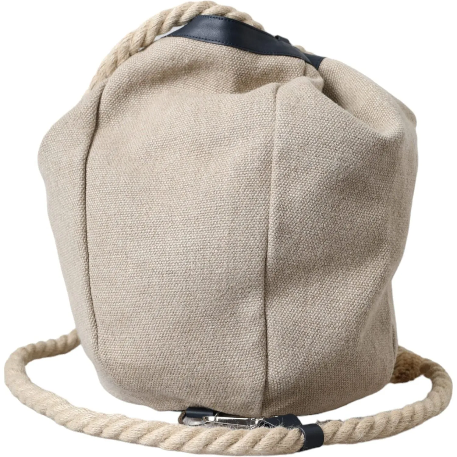 Dolce & Gabbana Beige Canvas Fabric Bucket Sack Pouch Purse Bag